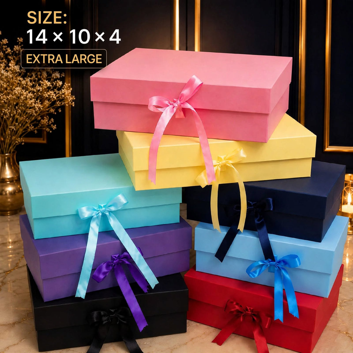 Plain Ribbon Box ( 14 × 10 × 4 ) A4