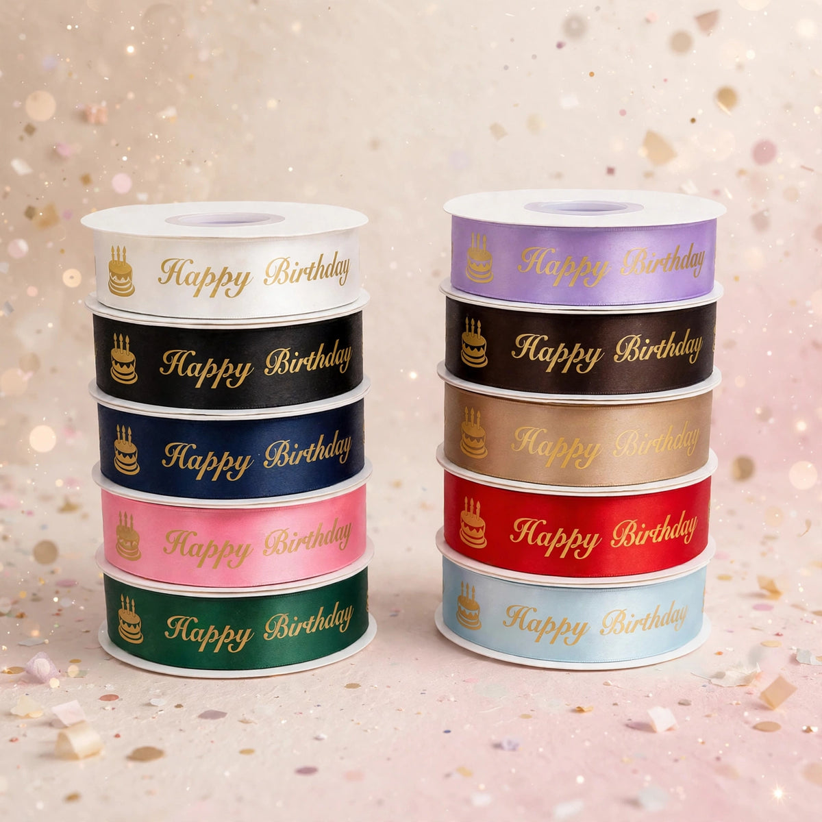 Printed Satin Ribbon ( Happy Birthday )