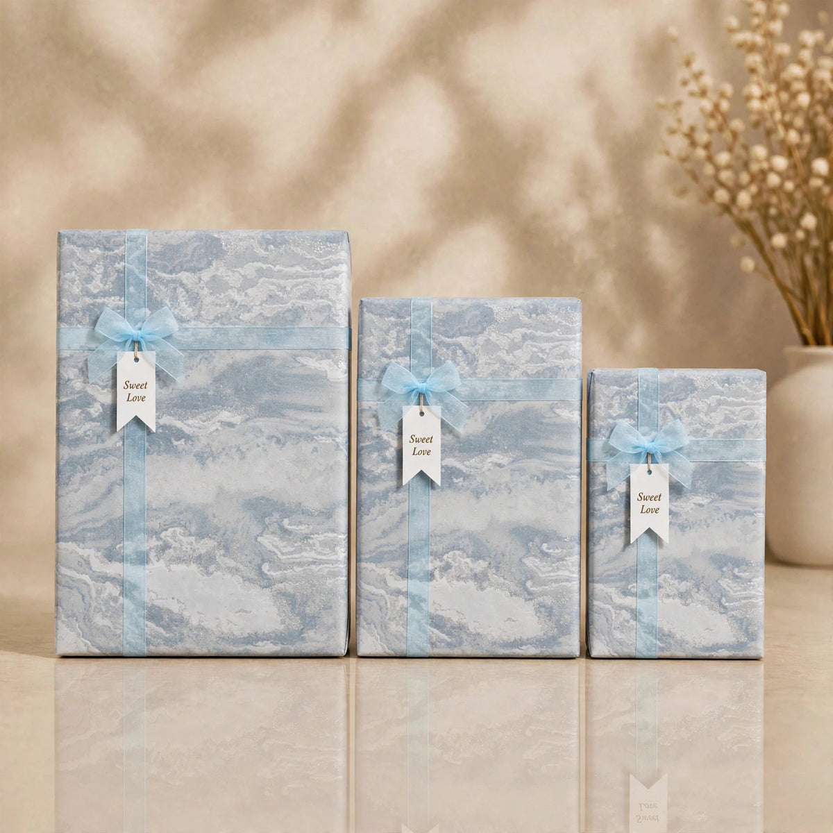 Rectangle Gift Box (Marble light Blue )