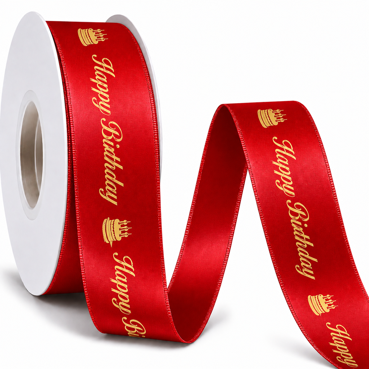Printed Satin Ribbon ( Happy Birthday )