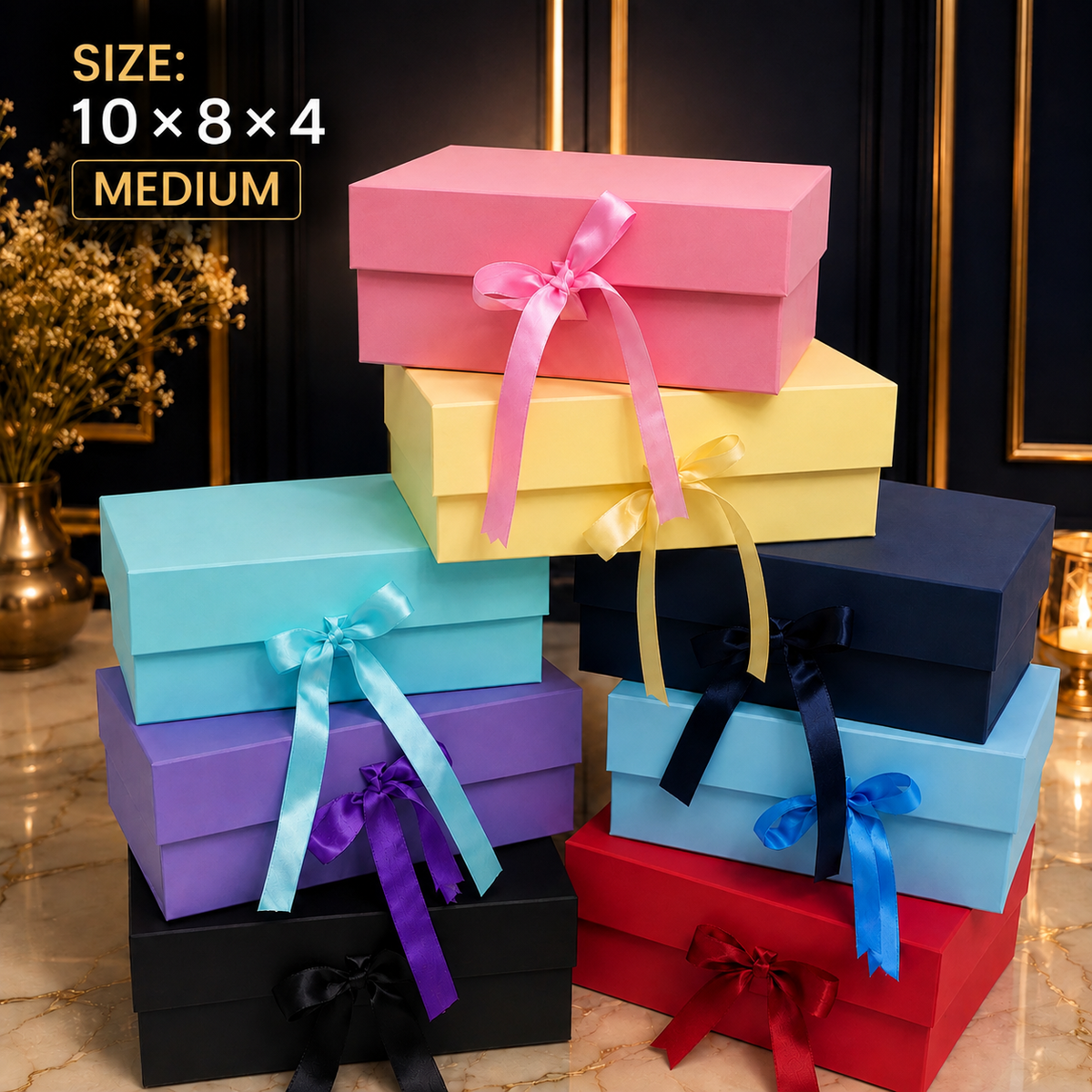 Plain Ribbon Box ( 10 × 8 × 4 )