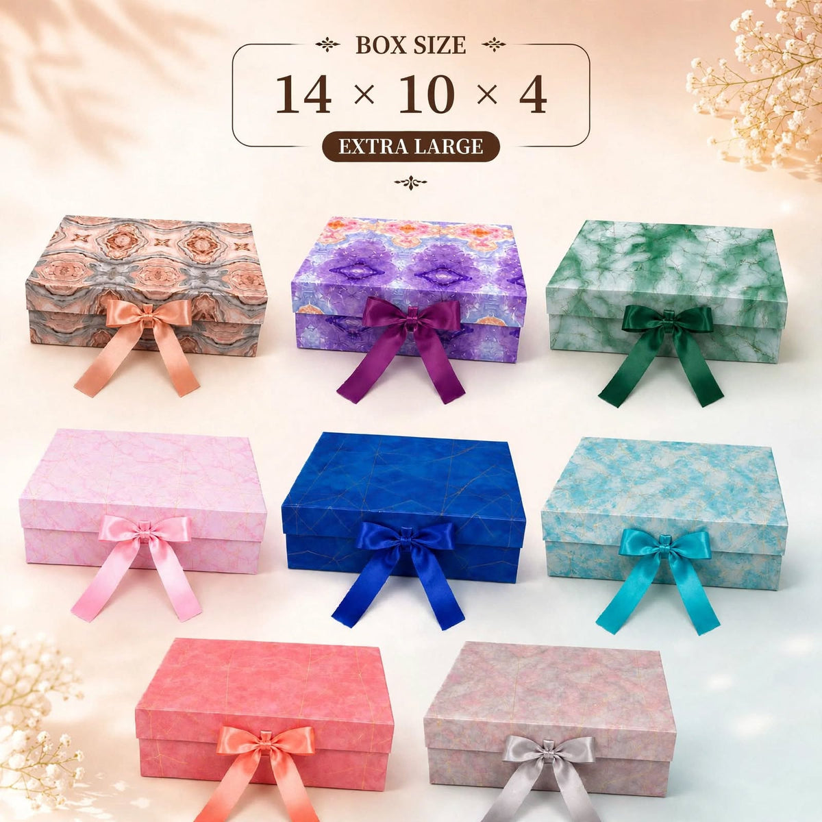 Printed Ribbon Box (14 × 10 × 4 )