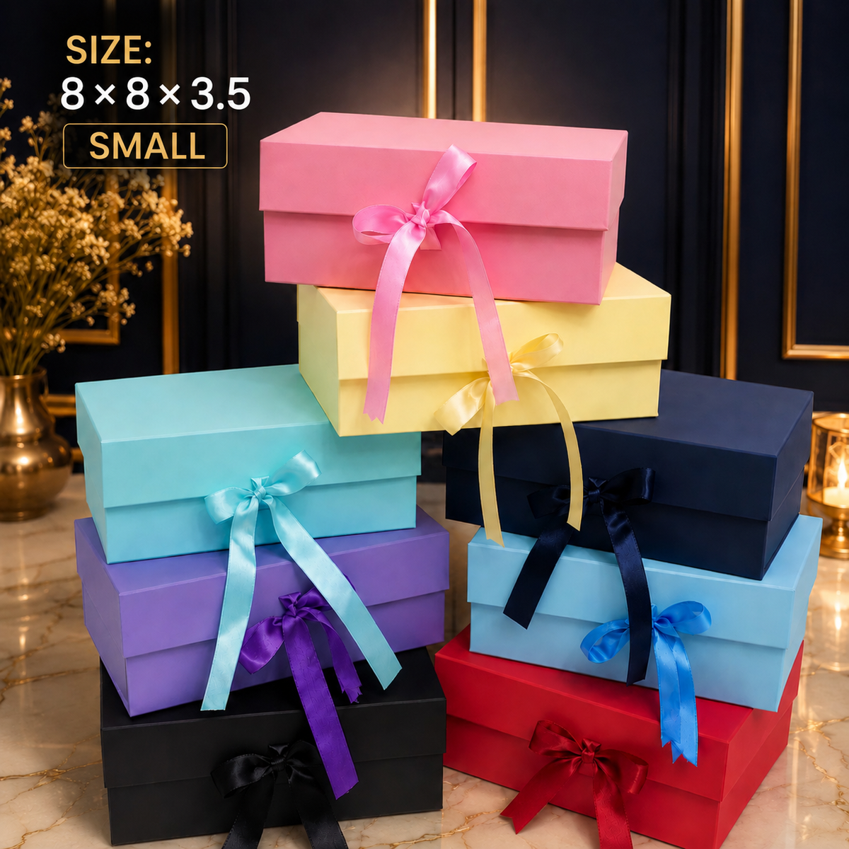 Plain Ribbon Box ( 8 × 8 × 3.5 )